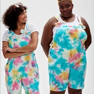 Lucy & Yak Rainbow Tie-Dye Timmy Overalls / Shortalls